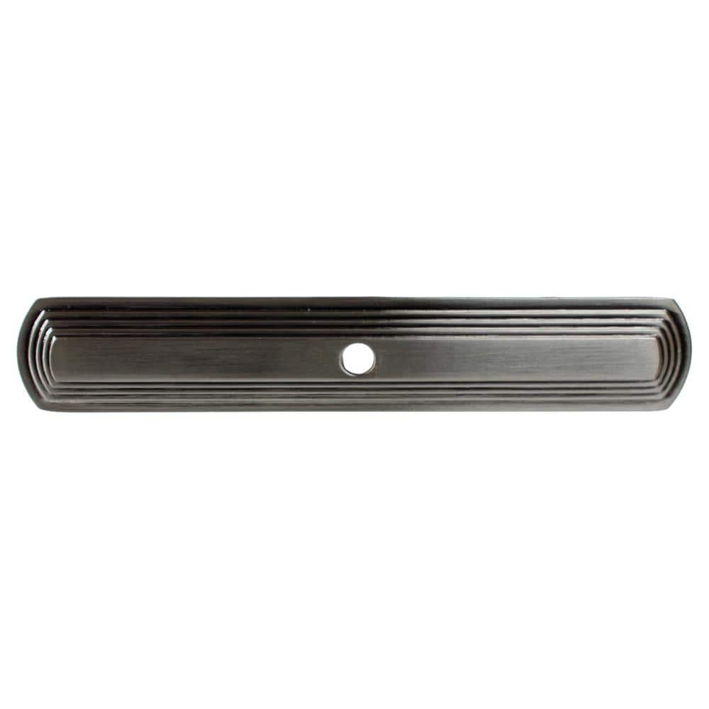 GlideRite 6 in. Satin Nickel Narrow Rounded Rectangle Cabinet Knob Backplates (10-Pack)