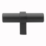 2-1/4 in. Matte Black Euro Style Solid T-Bar Cabinet Drawer Knobs (10-Pack) by GlideRite