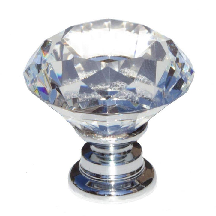 GlideRite 1-1/8 in. Dia Clear K9 Crystal Diamond Shape Cabinet Knob (10-Pack)