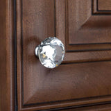 GlideRite 1-1/8 in. Dia Clear K9 Crystal Diamond Shape Cabinet Knob (10-Pack)