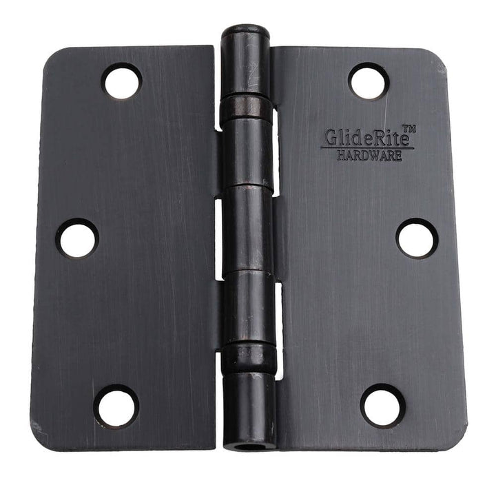 GlideRite 3-1/2 in. Oil Rubbed Bronze Steel Ball-Bearing Door Hinges, 1/4 in. Corner Radius with Screws (24-Pack)