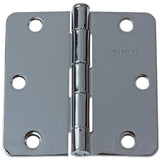 GlideRite 3-1/2 in. Polished Chrome Steel Door Hinge, 1/4 in. Corner Radius, with Screws (12-Pack)