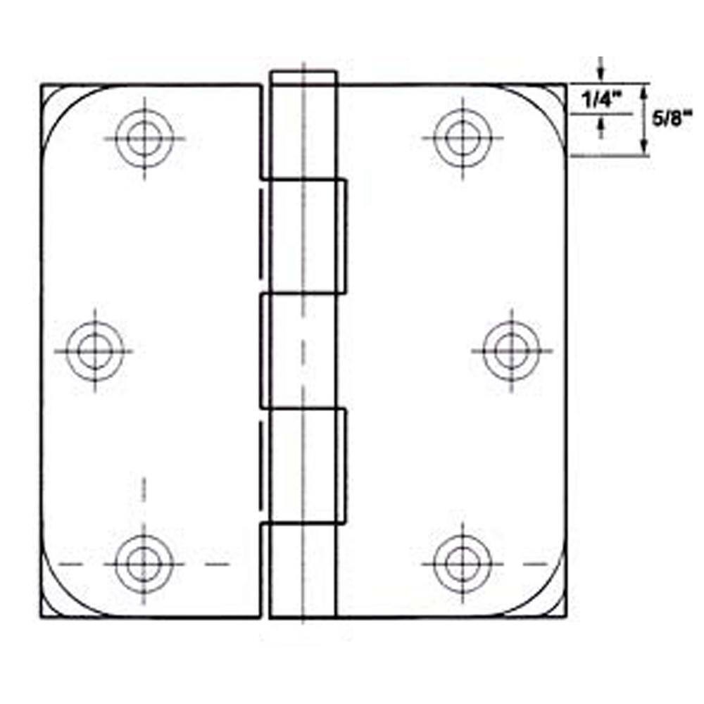 GlideRite 3-1/2 in. Satin Nickel Steel Door Hinge, 1/4 in. Corner Radius with Screws (12-Pack)