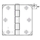 GlideRite 3-1/2 in. Polished Chrome Steel Door Hinges, 5/8 in. Corner Radius with Screws (48-Pack)