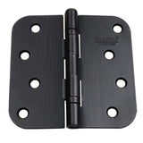 GlideRite 4 in. Oil Rubbed Bronze Steel Ball-Bearing Door Hinge, 5/8 in. Corner Radius with Screws (12-Pack)