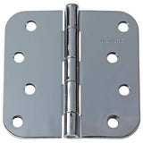 GlideRite 4 in. Polished Chrome Steel Door Hinge, 5/8 in. Corner Radius with Screws (12-Pack)