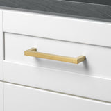 GlideRite 5 in. Satin Gold Solid Slim Square Cabinet Bar Drawer Pulls (10-Pack)