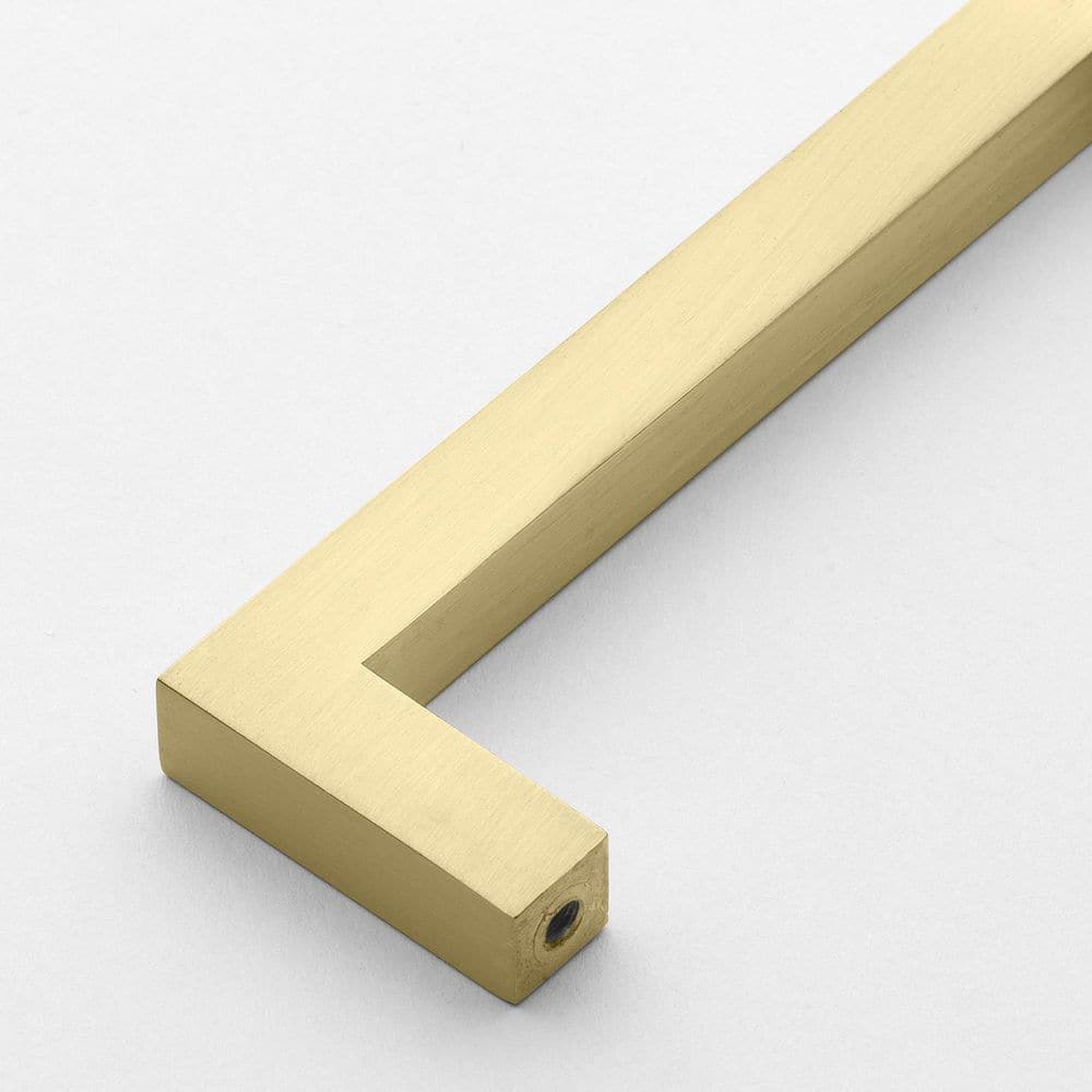 GlideRite 5 in. Satin Gold Solid Slim Square Cabinet Bar Drawer Pulls (10-Pack)
