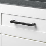 GlideRite 6-1/4 in. Matte Black Solid Square Slim Cabinet Drawer Bar Pulls (10-Pack)
