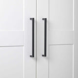 GlideRite 7-9/16 in. Matte Black Solid Square Slim Cabinet Drawer Bar Pulls (10-Pack)