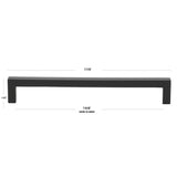 GlideRite 7-9/16 in. Matte Black Solid Square Slim Cabinet Drawer Bar Pulls (10-Pack)