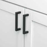 3-3/4 in. Matte Black Solid Square Slim Cabinet Drawer Bar Pulls (10-Pack)