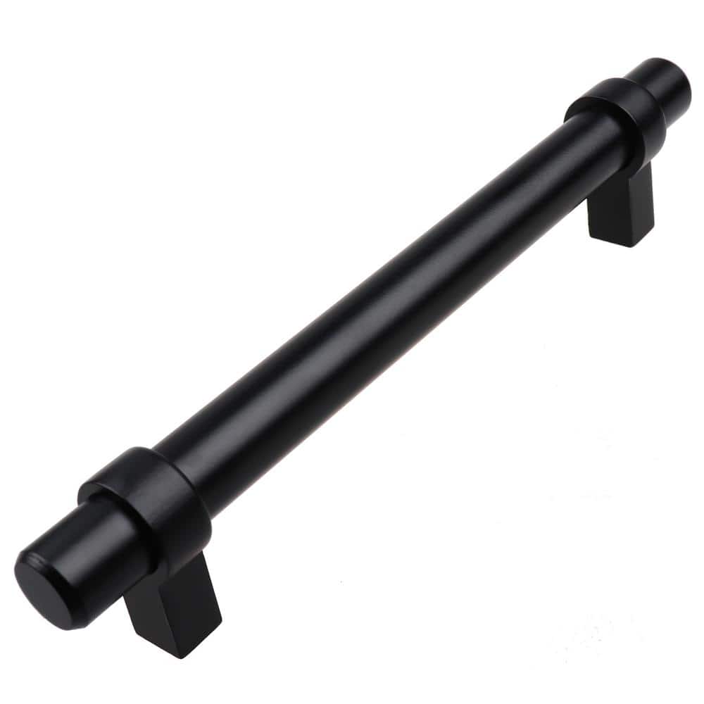 GlideRite 5 in. Matte Black Euro Style Solid Cabinet Drawer Bar Pulls (10-Pack)