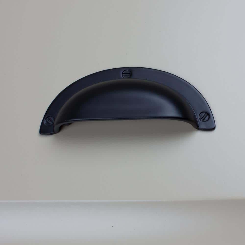 GlideRite 2-1/2 in. Center-to-Center Matte Black Bin Cabinet Pull (10-Pack)