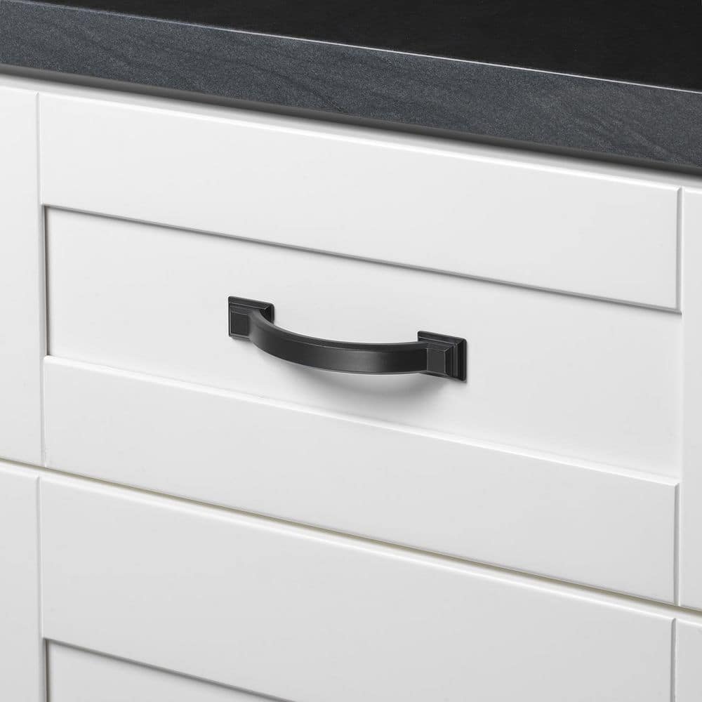GlideRite 3 in. Matte Black Arched Square Cabinet Pull (10-Pack)
