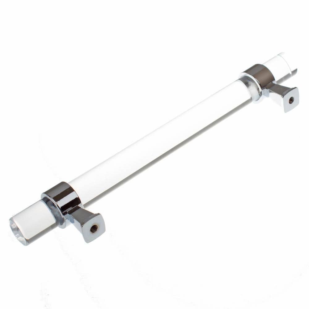 GlideRite 5 in. Center-to-Center Clear Acrylic Cabinet Drawer Pull with Polished Chrome Bases (10-Pack)