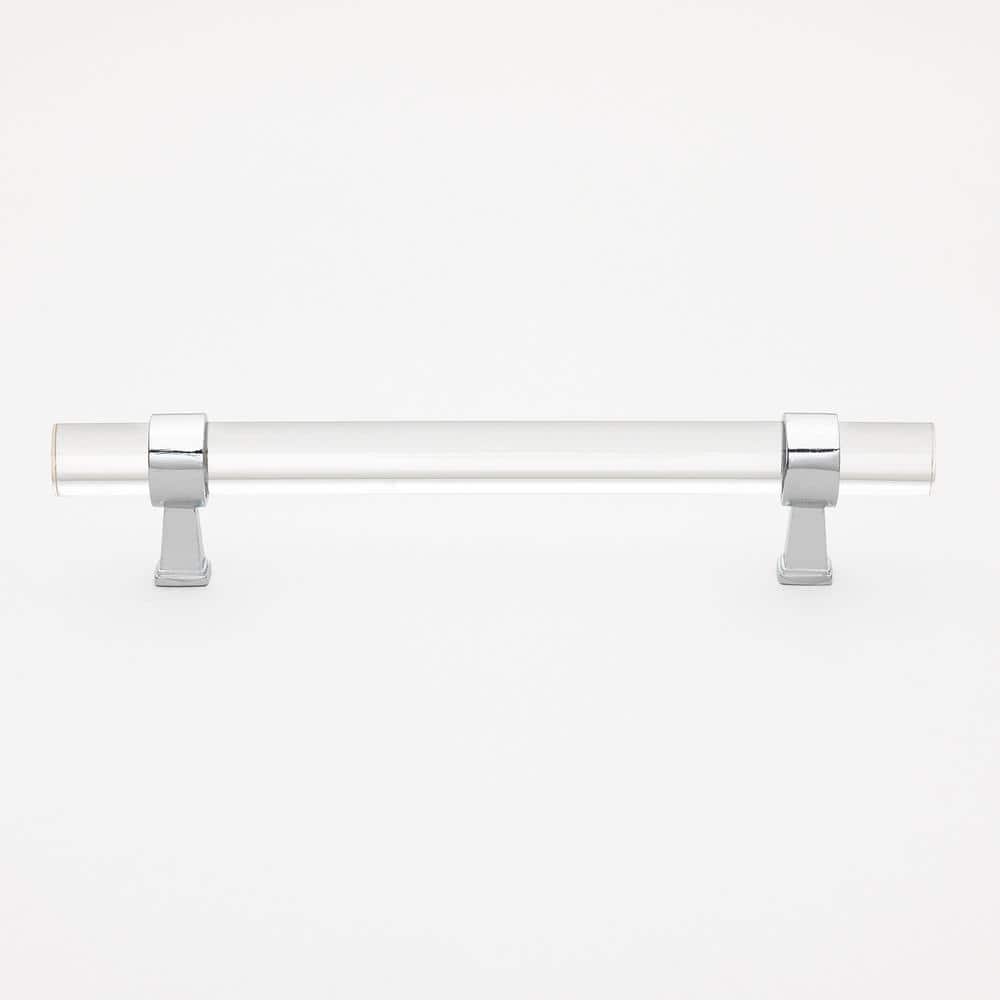 GlideRite 5 in. Center-to-Center Clear Acrylic Cabinet Drawer Pull with Polished Chrome Bases (10-Pack)