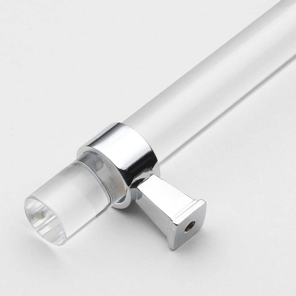 GlideRite 5 in. Center-to-Center Clear Acrylic Cabinet Drawer Pull with Polished Chrome Bases (10-Pack)