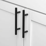 GlideRite 3-3/4 in. Matte Black Solid Steel Cabinet Bar Pulls, 6-1/8 in. Length (10-Pack)