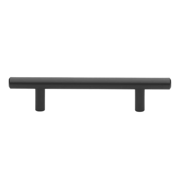 GlideRite 3-3/4 in. Matte Black Solid Steel Cabinet Bar Pulls, 6-1/8 in. Length (10-Pack)