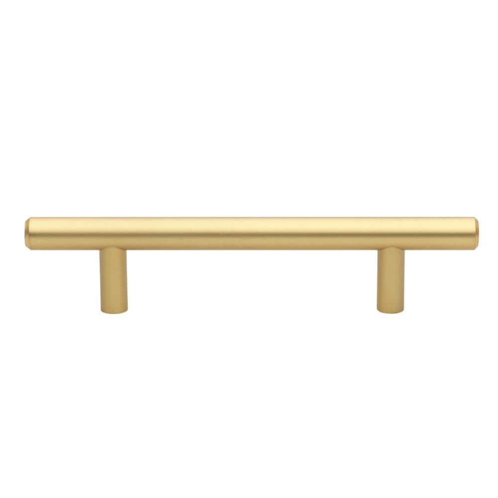 GlideRite 5 in. Center-to-Center Satin Gold Solid Steel Bar Cabinet Drawer Pulls, 10-Pack