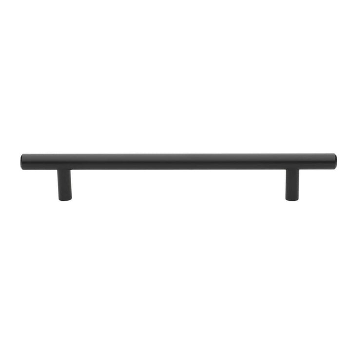 GlideRite 6-1/4 in. Matte Black Solid Steel Drawer Bar Pulls, 10-Pack