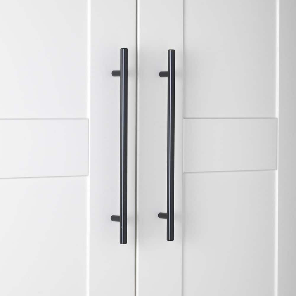 GlideRite 9 in. Matte Black Solid Steel Cabinet Handle Bar Pulls, 10-Pack
