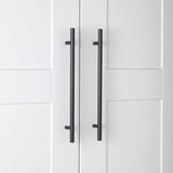 GlideRite 9 in. Matte Black Solid Steel Cabinet Handle Bar Pulls, 10-Pack