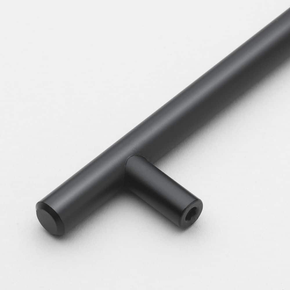 GlideRite 9 in. Matte Black Solid Steel Cabinet Handle Bar Pulls, 10-Pack