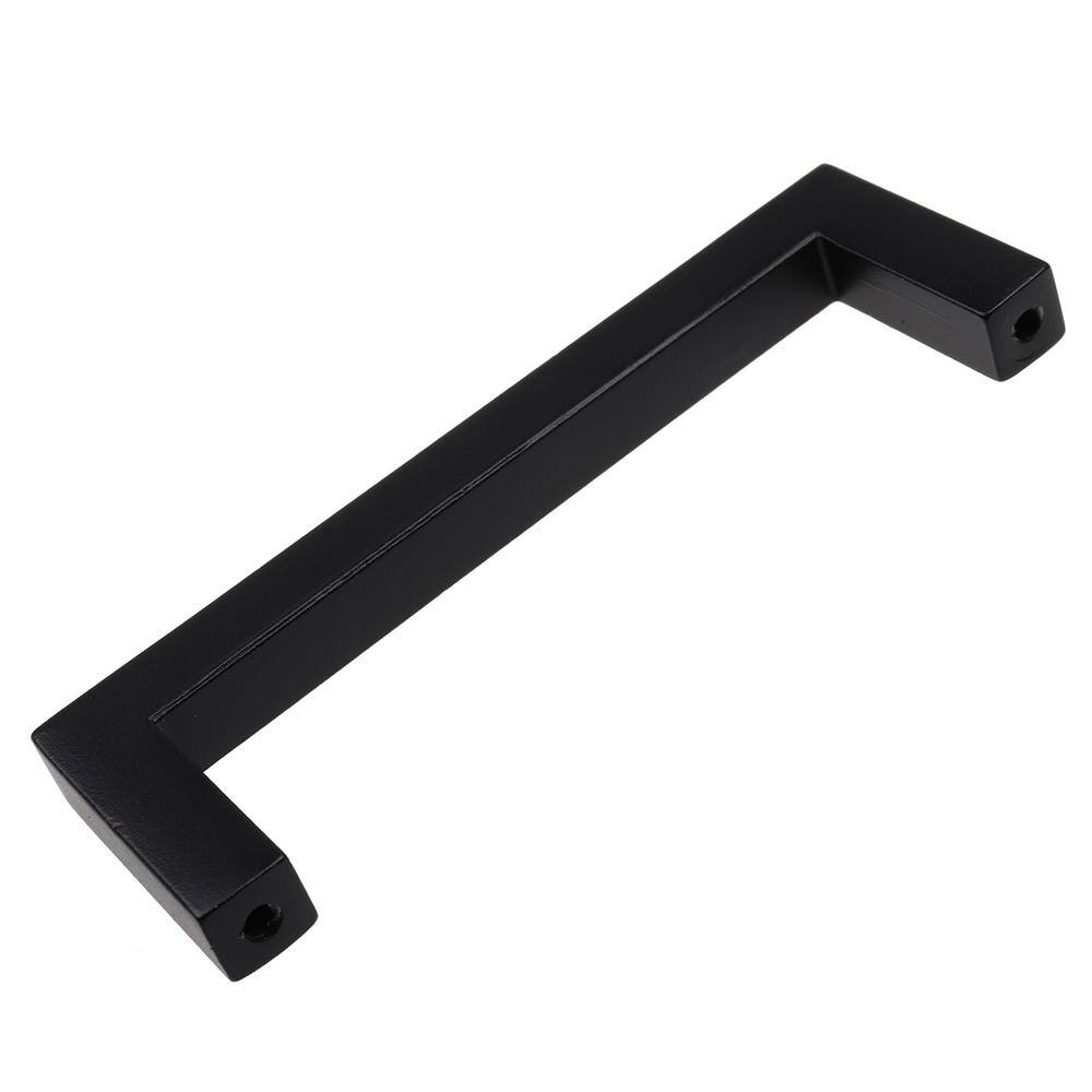 3-3/4 in. Matte Black Solid Square Cabinet Bar Drawer Pulls (10-Pack)