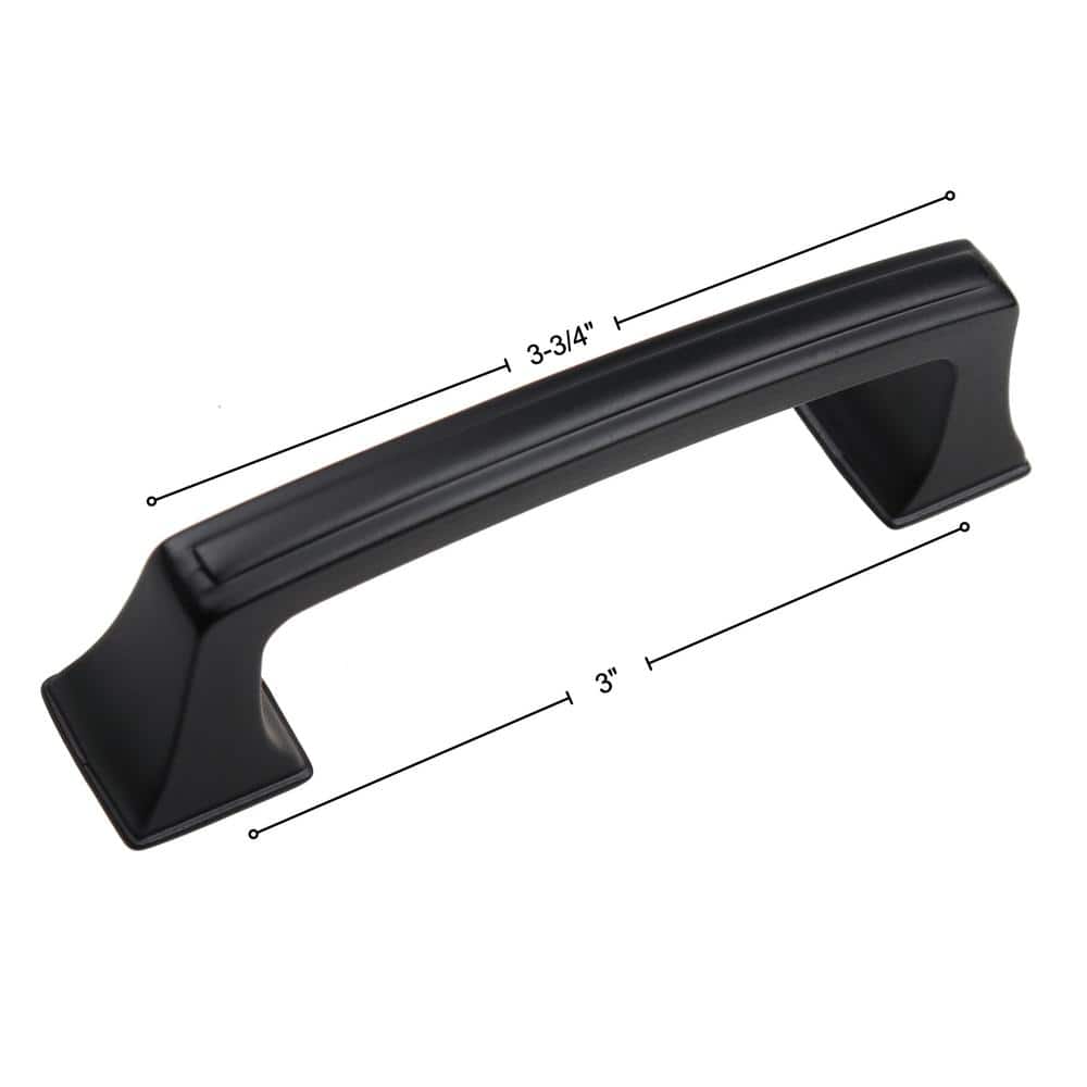 GlideRite 3 in. Matte Black Deco Base Cabinet Drawer Pulls (10-Pack)