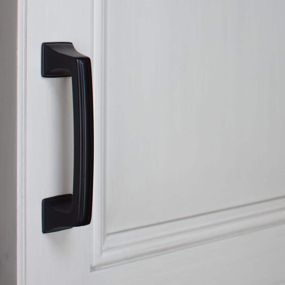 GlideRite 3 in. Matte Black Deco Base Cabinet Drawer Pulls (10-Pack)
