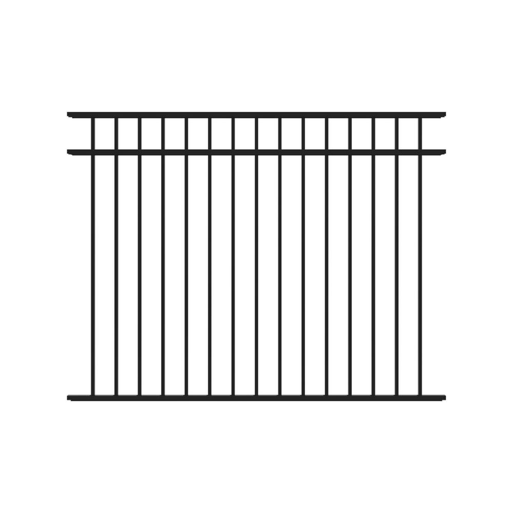 Fortress Building Products Athens 4.5-ft H x 6-ft W Gloss Black Aluminum Flat Top and Bottom Fence Panel for Pool Application