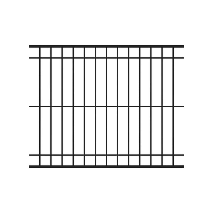 Fortress Building Products Estate 6.25-ft H x 94-in W Gloss Black Steel Fence Panel