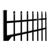 FORTRESS Athens 4 ft. W x 4 ft. H Gloss Black Aluminum Pressed Spear Design Fence Gate