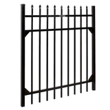 FORTRESS Athens 4 ft. W x 4 ft. H Gloss Black Aluminum Pressed Spear Design Fence Gate
