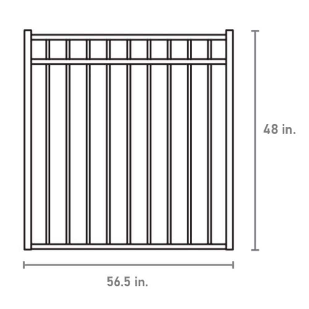 FORTRESS Athens Flat Top and Bottom Design 5 ft. W x 4 ft. H Gloss Black Aluminum Fence Gate