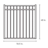 FORTRESS Athens Flat Top and Bottom Design 5 ft. W x 4 ft. H Gloss Black Aluminum Fence Gate