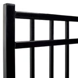FORTRESS Athens Flat Top and Bottom Design 5 ft. W x 4 ft. H Gloss Black Aluminum Fence Gate