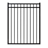 FORTRESS Athens Flat Top and Bottom Design 5 ft. W x 4 ft. H Gloss Black Aluminum Fence Gate