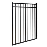 FORTRESS Athens Flat Top and Bottom Design 5 ft. W x 4 ft. H Gloss Black Aluminum Fence Gate