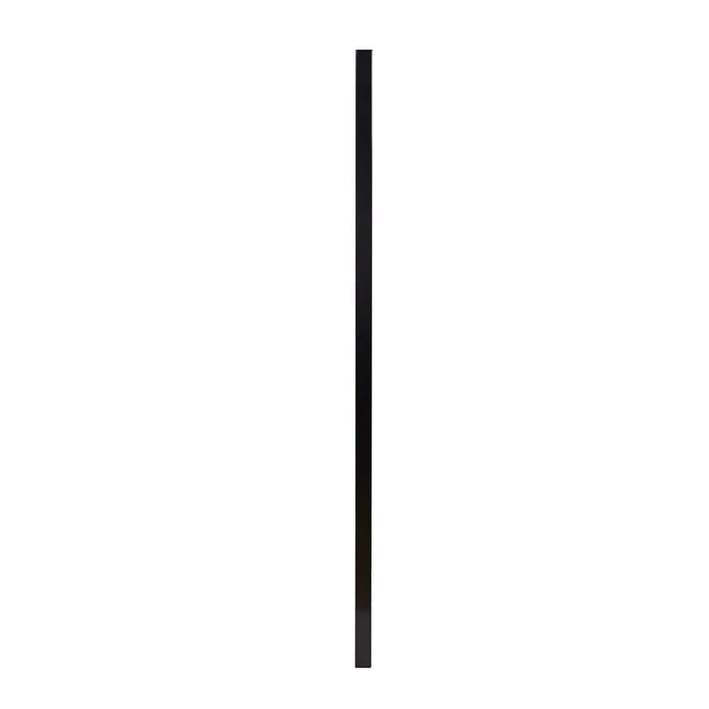 FORTRESS Versai 2 in. x 2 in. x 6 ft. Gloss Black Steel Fence Blank Post