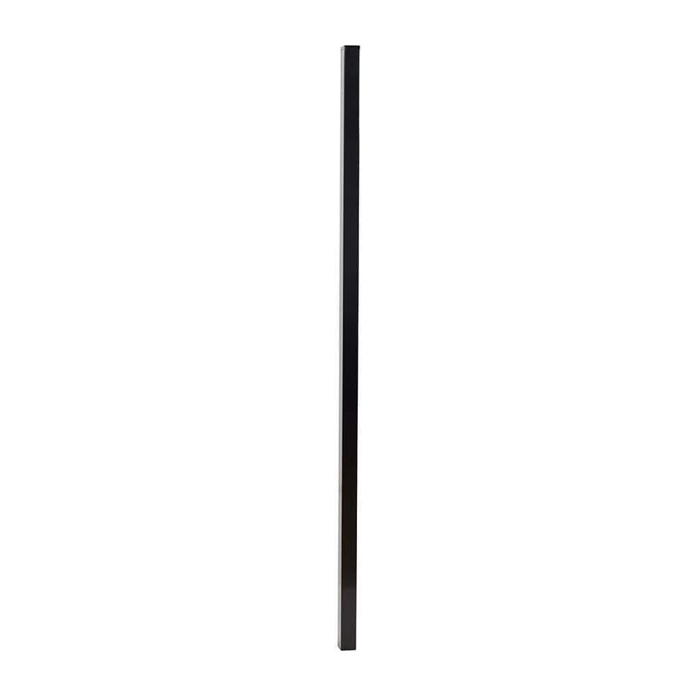 FORTRESS Versai 2 in. x 2 in. x 6 ft. Gloss Black Steel Fence Blank Post