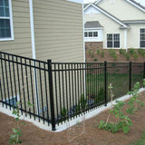 FORTRESS Versai 2 in. x 2 in. x 6 ft. Gloss Black Steel Fence Blank Post