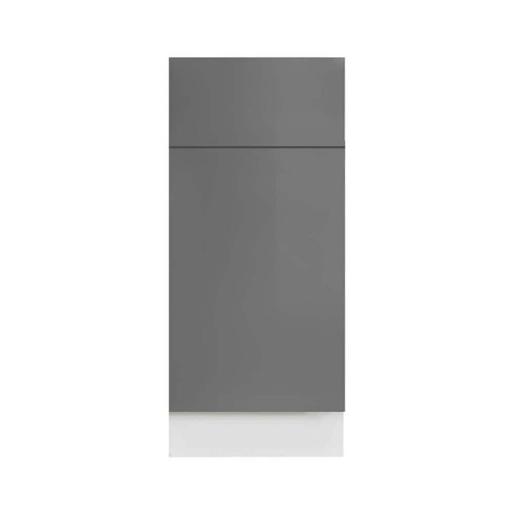 LIFEART CABINETRY Valencia Assembled 18 in. W x 24 in. D x 34.5 in. H in Gloss Gray Plywood Assembled Base Kitchen Cabinet