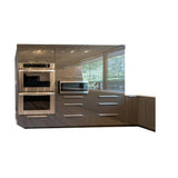 LIFEART CABINETRY Valencia Assembled 39 in. W x 24 in. D x 34.5 in. H Gloss Gray Plywood Assembled Blind Corner Base Kitchen Cabinet