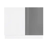 LIFEART CABINETRY Valencia Assembled 39 in. W x 24 in. D x 34.5 in. H Gloss Gray Plywood Assembled Blind Corner Base Kitchen Cabinet