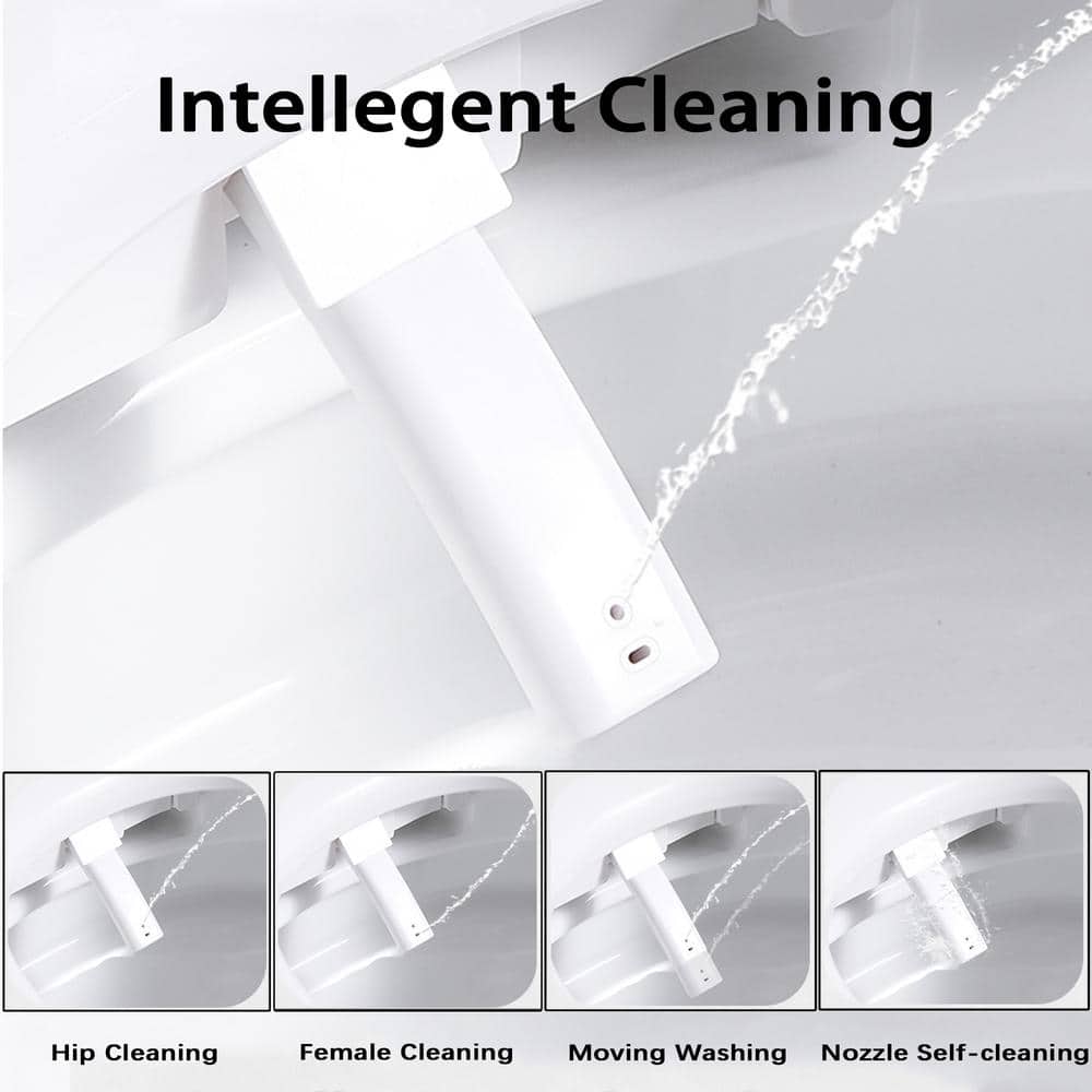 CATALINA 1.28 GPF Smart Bidet Toilet in Gloss White with Heated Seat & Air Dryer
