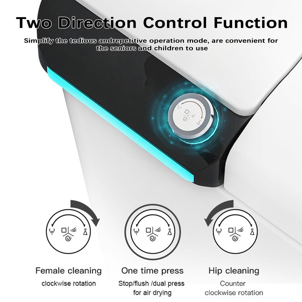 CATALINA 1.28 GPF Smart Bidet Toilet with Auto Open/Close Lid, Gloss White