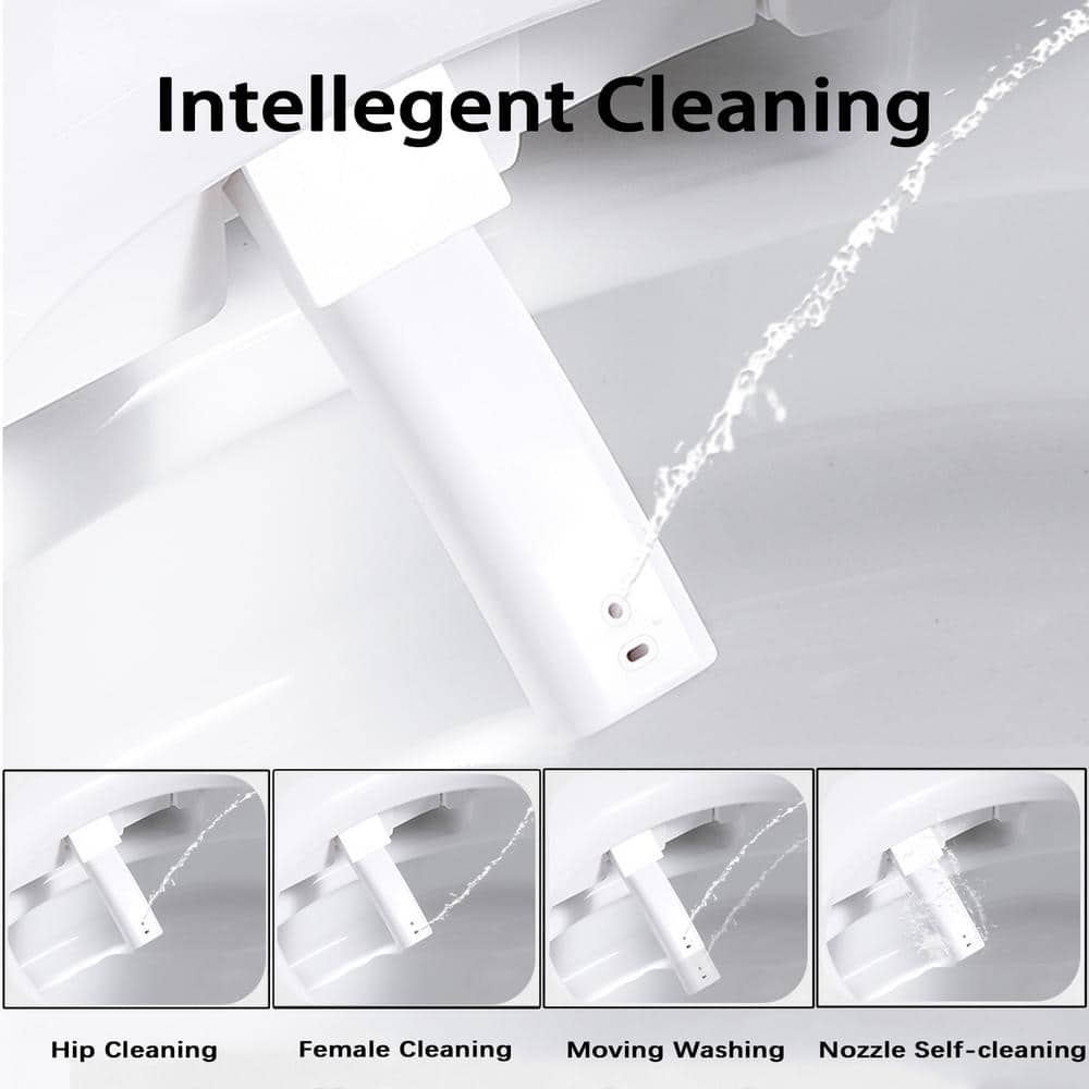 CATALINA 1.28 GPF Smart Bidet Toilet with Auto Open/Close Lid, Gloss White